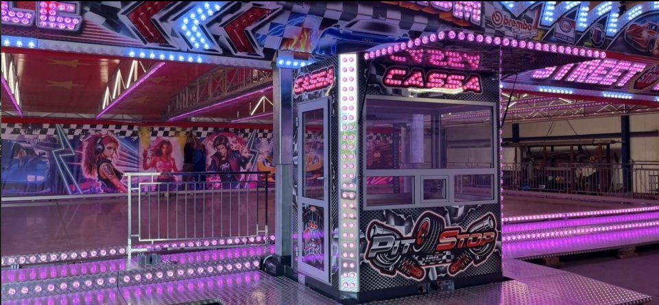 Enclosed operator booth with lighting